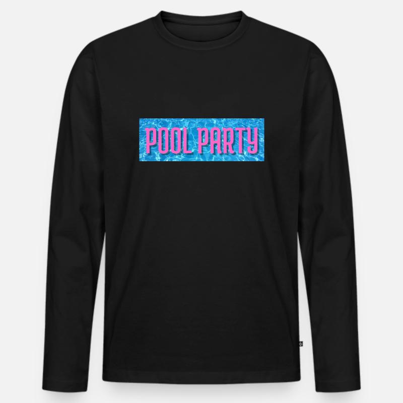Poolparty - Männer Premium Bio Langarmshirt - Schwarz