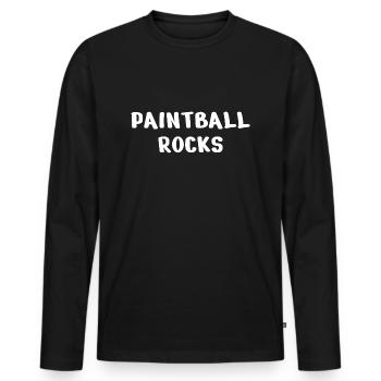 Paintball Airsoft - T-shirt manches longues Premium bio Homme - noir - Devant - Nico (187cm)