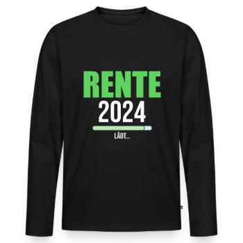 Rentner 2024 Ruhestand 2024 Der Countdown läuft - Männer Premium Bio Langarmshirt - Schwarz - Vorne - Nico (187cm)