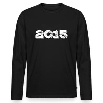 Geburtstagsgeschenk 2015 - 2015 - Männer Premium Bio Langarmshirt - Schwarz - Vorne - Nico (187cm)