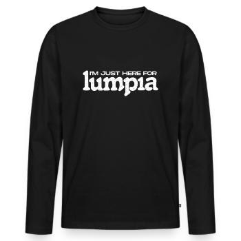 I'm Just Here For The Lumpia - Lustiges Lumpia - Männer Premium Bio Langarmshirt - Schwarz - Vorne - Nico (187cm)