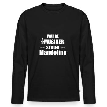Mandoline Instrument Geschenk - Männer Premium Bio Langarmshirt - Schwarz - Vorne - Nico (187cm)