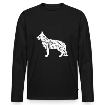 Deutscher Schäferhund , german shepherd - Männer Premium Bio Langarmshirt - Schwarz - Vorne - Nico (187cm)