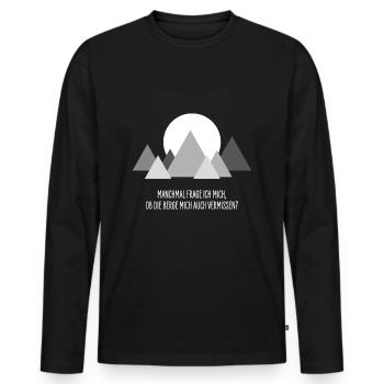 Sometimes I wonder if the mountains will make me too... - Men's Premium Organic Long Sleeve Shirt - black - Front - Nico (187cm)
