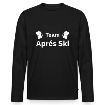 Team Apres Ski | Conception de vacances de ski drôle - T-shirt manches longues Premium bio Homme - noir - Devant - Nico (187cm)