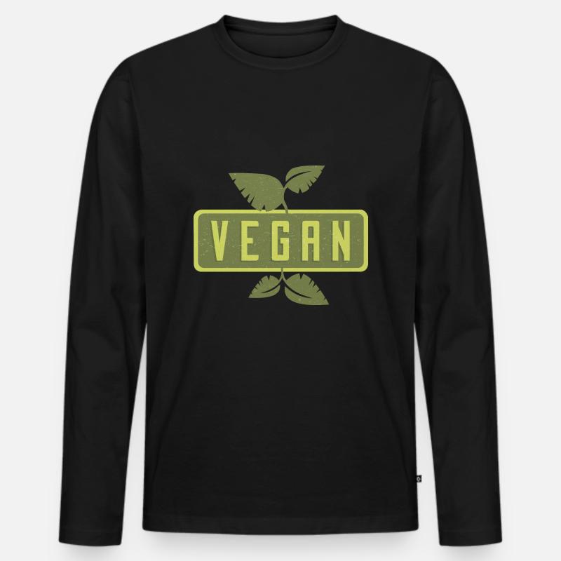 vegan - Männer Premium Bio Langarmshirt - Schwarz