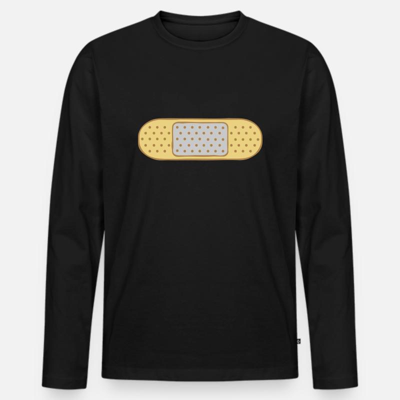 Pflaster Punkte Design - Männer Premium Bio Langarmshirt - Schwarz