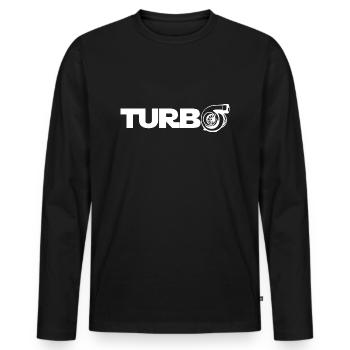 Turbolader - Tuning - Männer Premium Bio Langarmshirt - Schwarz - Vorne - Nico (187cm)