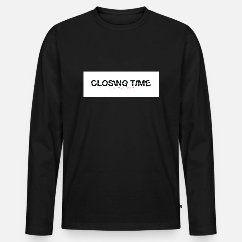 closing time - Männer Premium Bio Langarmshirt - Schwarz