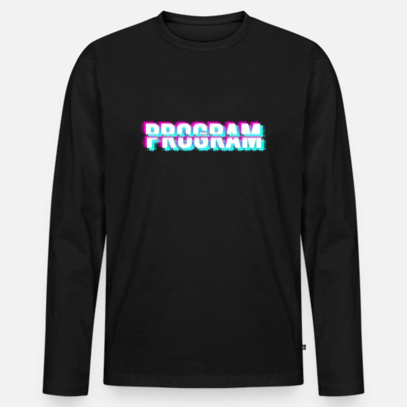 Computer program (white) - Men's Premium Organic Long Sleeve Shirt - black