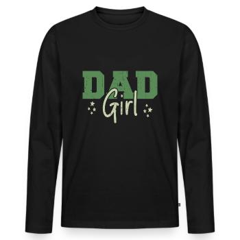Girl Dad - T-shirt manches longues Premium bio Homme - noir - Devant - Nico (187cm)
