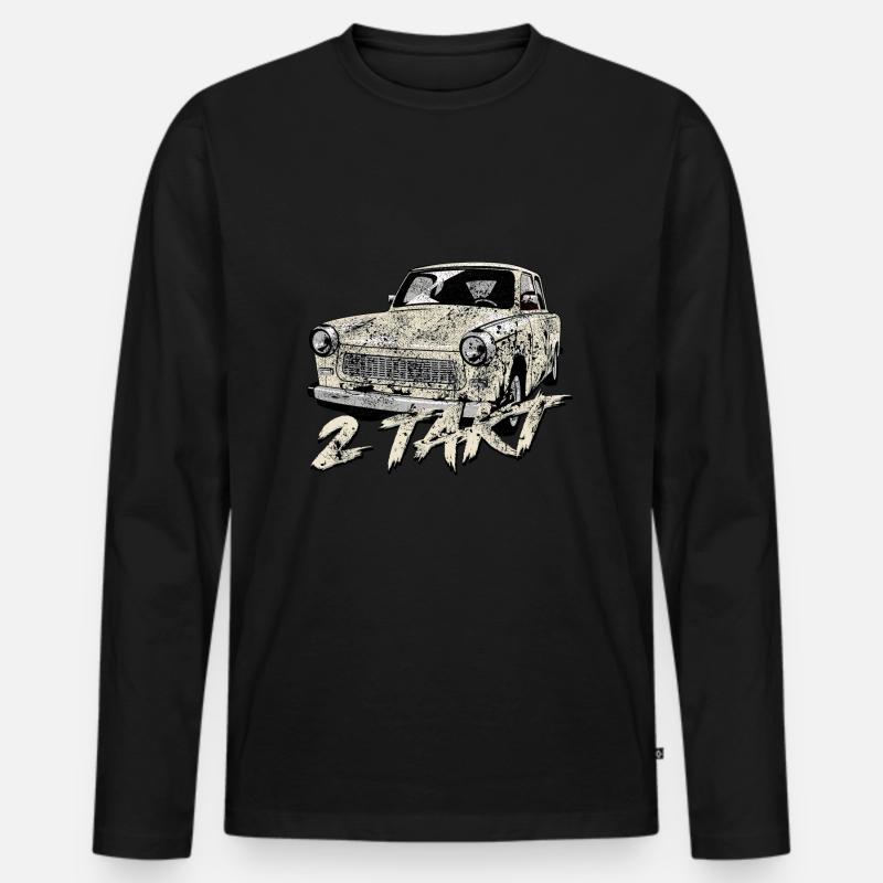 601 Papyrusweiss - Männer Premium Bio Langarmshirt - Schwarz