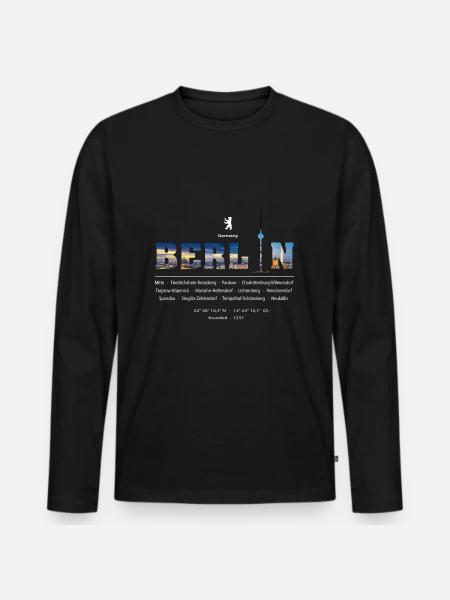 Berlin - Men's Premium Organic Long Sleeve Shirt - black