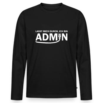 Ich bin Admin - Männer Premium Bio Langarmshirt - Schwarz - Vorne - Nico (187cm)