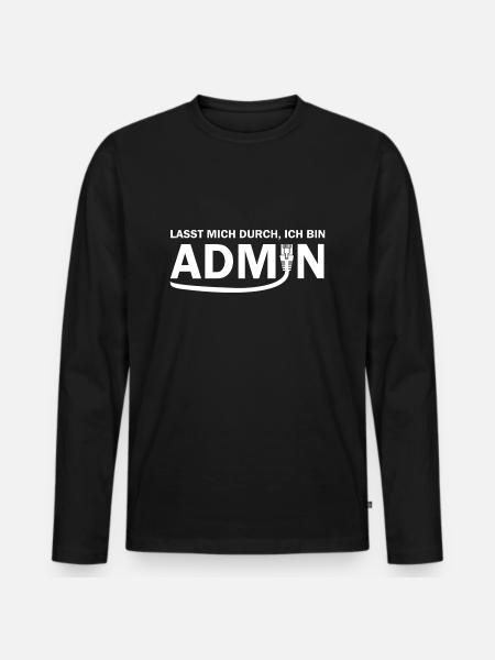 Ich bin Admin - Männer Premium Bio Langarmshirt - Schwarz