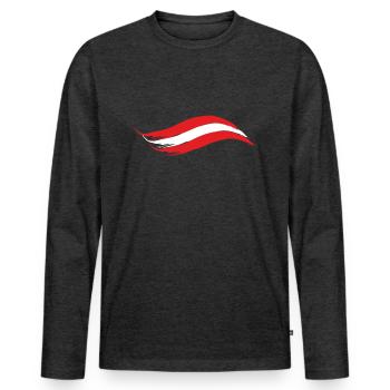 DRAPEAU NATIONAL D'AUTRICHE - T-shirt manches longues Premium bio Homme - anthracite chiné - Devant - Nico (187cm)