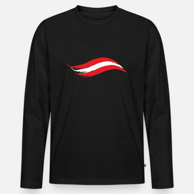 AUSTRIA NATIONALFLAGGE - Männer Premium Bio Langarmshirt - Schwarz