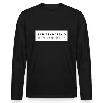 San Francisco Souvenirs - Männer Premium Bio Langarmshirt - Schwarz - Vorne - Nico (187cm)