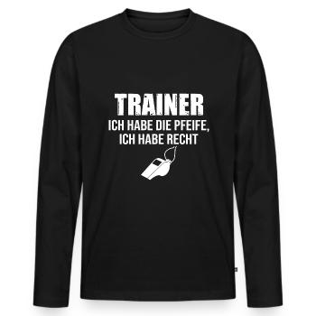 Fußballtrainer Spruch Bester Trainer Fußballcoach - Männer Premium Bio Langarmshirt - Schwarz - Vorne - Nico (187cm)