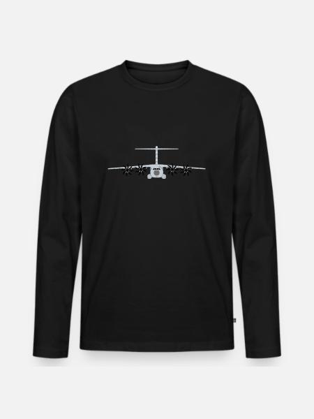 A400M grey - Men's Premium Organic Long Sleeve Shirt - black