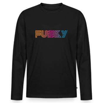 Funky Vintage - Männer Premium Bio Langarmshirt - Schwarz - Vorne - Nico (187cm)