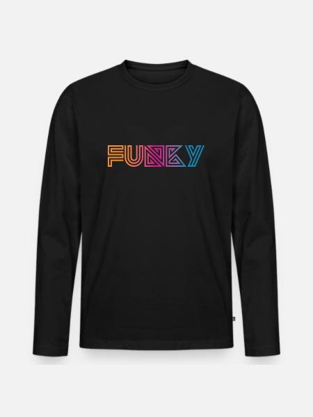 Funky Vintage - Men's Premium Organic Long Sleeve Shirt - black