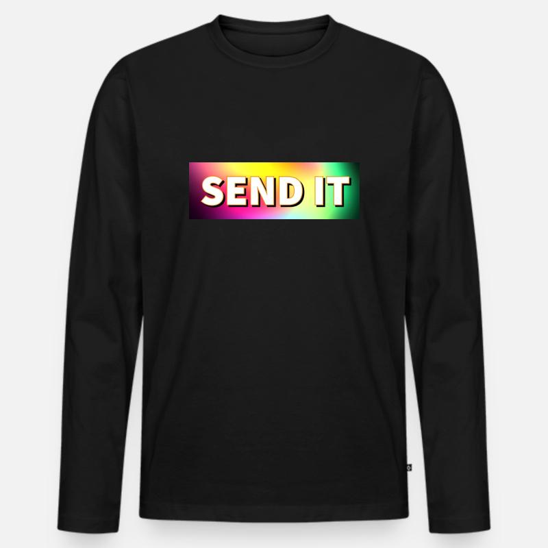 SEND IT Boxlogo - Männer Premium Bio Langarmshirt - Schwarz