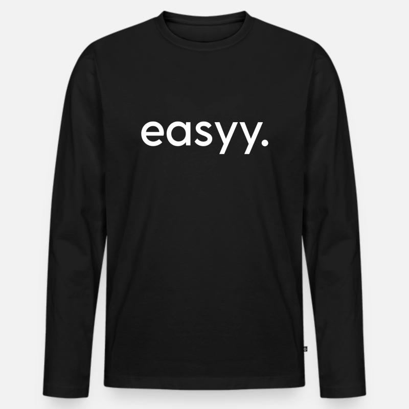 easyy. ! - Männer Premium Bio Langarmshirt - Schwarz