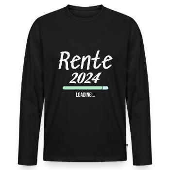 Rentner 2024 Ruhestand 2024 Der Countdown läuft - Männer Premium Bio Langarmshirt - Schwarz - Vorne - Nico (187cm)