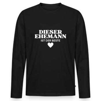 Dieser Ehemann ist der Beste - Männer Premium Bio Langarmshirt - Schwarz - Vorne - Nico (187cm)
