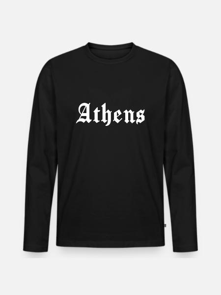Athens - Men's Premium Organic Long Sleeve Shirt - black