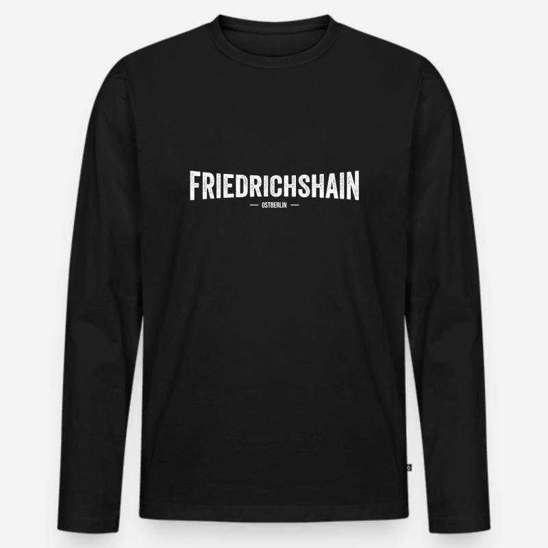 Friedrichshain Ostberlin - Männer Premium Bio Langarmshirt - Schwarz