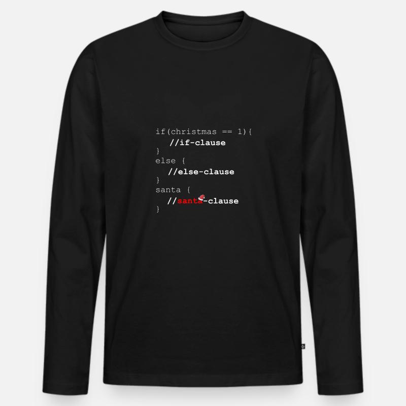 Santa-Clause – Weihnachten Programmierer Geschenk - Männer Premium Bio Langarmshirt - Schwarz