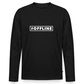 #OFFLINE - Männer Premium Bio Langarmshirt - Schwarz - Vorne - Nico (187cm)