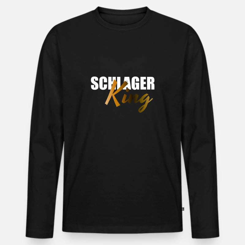 Schlager King - Männer Premium Bio Langarmshirt - Schwarz