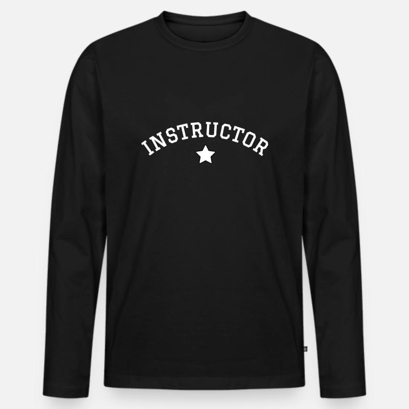 Instructor - Männer Premium Bio Langarmshirt - Schwarz