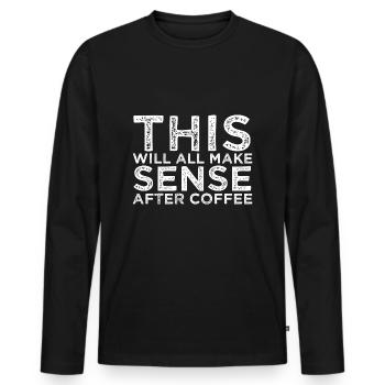 happy eeffoc coffee shop coffee hoodie - Männer Premium Bio Langarmshirt - Schwarz - Vorne - Nico (187cm)