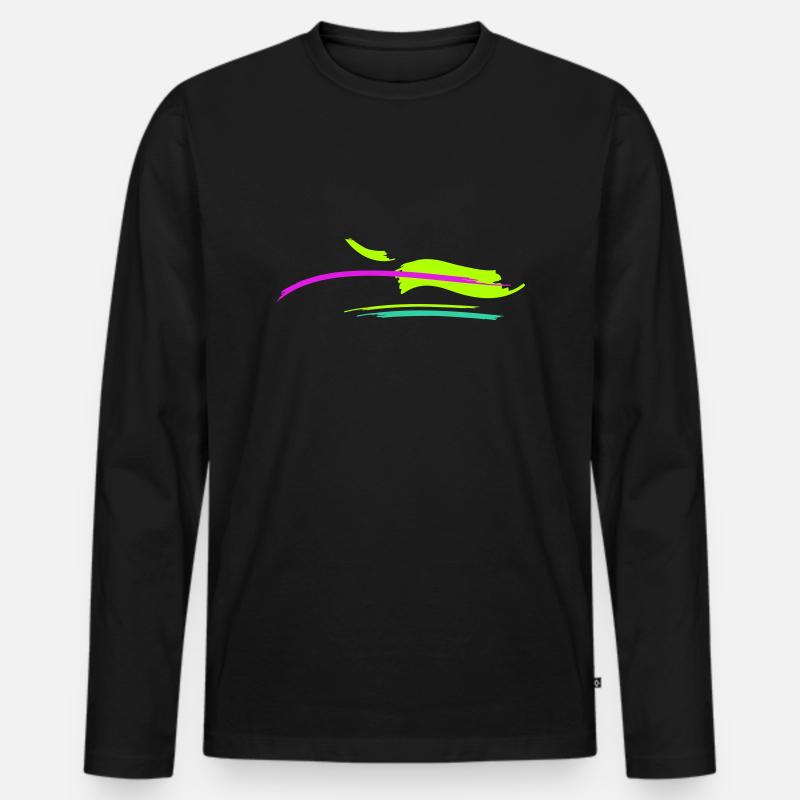 Pinsel Strich Design - Männer Premium Bio Langarmshirt - Schwarz