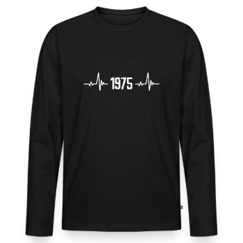 1975 - vintage 1975 - vintage 1975 - Men's Premium Organic Long Sleeve Shirt - black - Front - Nico (187cm)