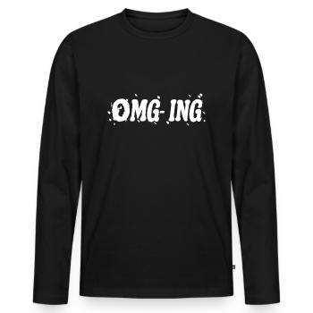 OMG - Dicton - T-shirt manches longues Premium bio Homme - noir - Devant - Nico (187cm)