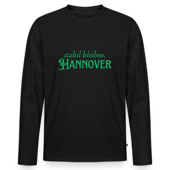 Rester stable à Hanovre - T-shirt manches longues Premium bio Homme - noir - Devant - Nico (187cm)