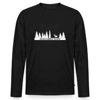 Forêt Noire indigène - T-shirt manches longues Premium bio Homme - noir - Devant - Nico (187cm)