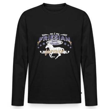 Frison race Frison meilleurs amis de BFF - T-shirt manches longues Premium bio Homme - noir - Devant - Nico (187cm)