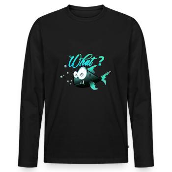 Quoi? - T-shirt manches longues Premium bio Homme - noir - Devant - Nico (187cm)