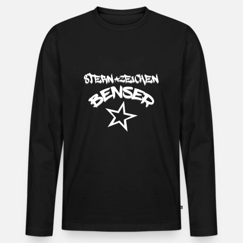 Sternzeichen Benser - Männer Premium Bio Langarmshirt - Schwarz