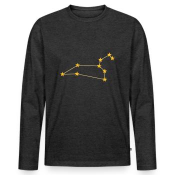 Constellation Leo - Men's Premium Organic Long Sleeve Shirt - heather anthracite - Front - Nico (187cm)