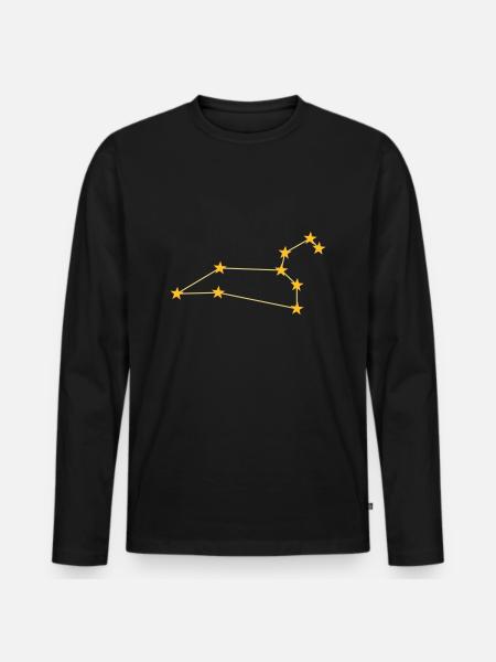 Constellation Leo - Men's Premium Organic Long Sleeve Shirt - black