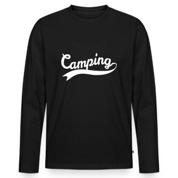 Camping Camping - Men's Premium Organic Long Sleeve Shirt - black - Front - Nico (187cm)
