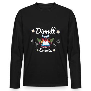 Dirndl Ersatz - Männer Premium Bio Langarmshirt - Schwarz - Vorne - Nico (187cm)