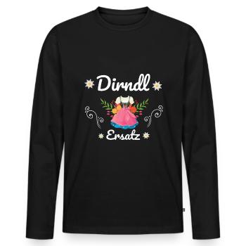 Dirndl Ersatz - Männer Premium Bio Langarmshirt - Schwarz - Vorne - Nico (187cm)
